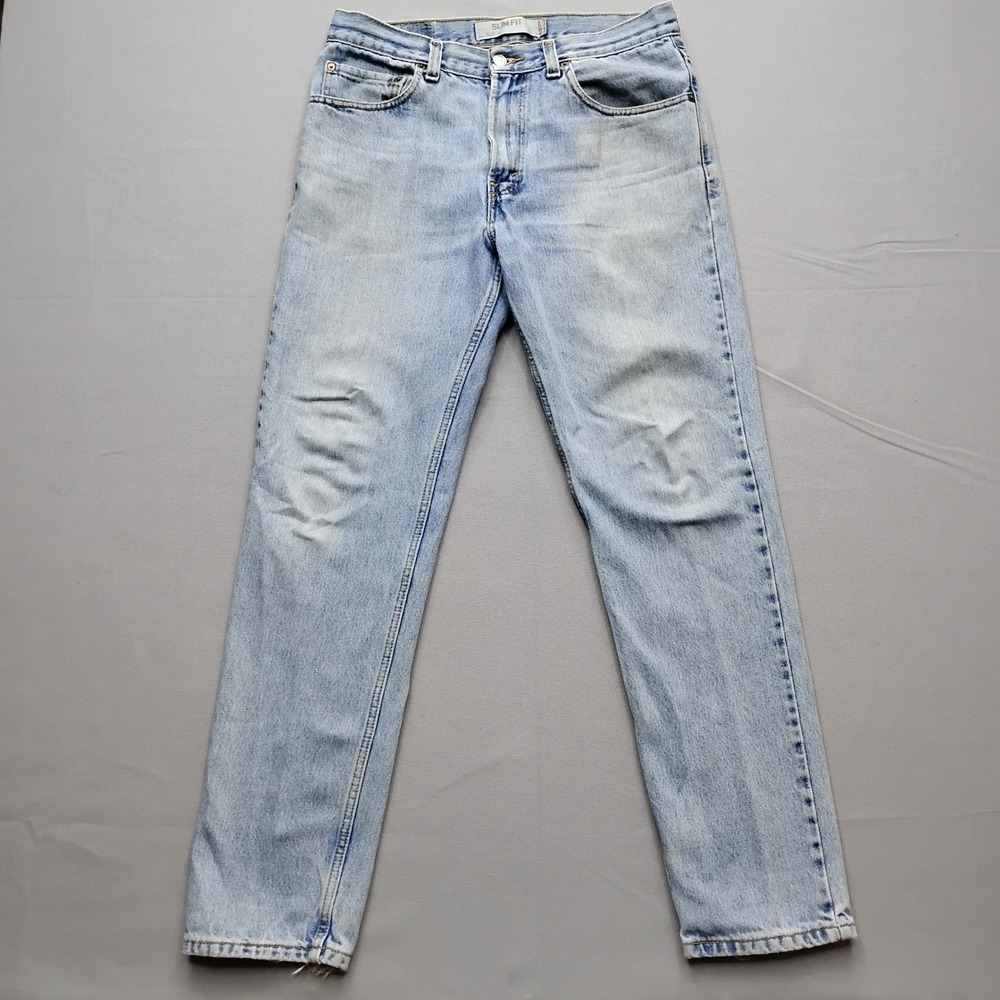 Levis 512 Slim Fit Jeans Mens 33x32 Light Wash Denim Vintage Y2K Made in Mexico